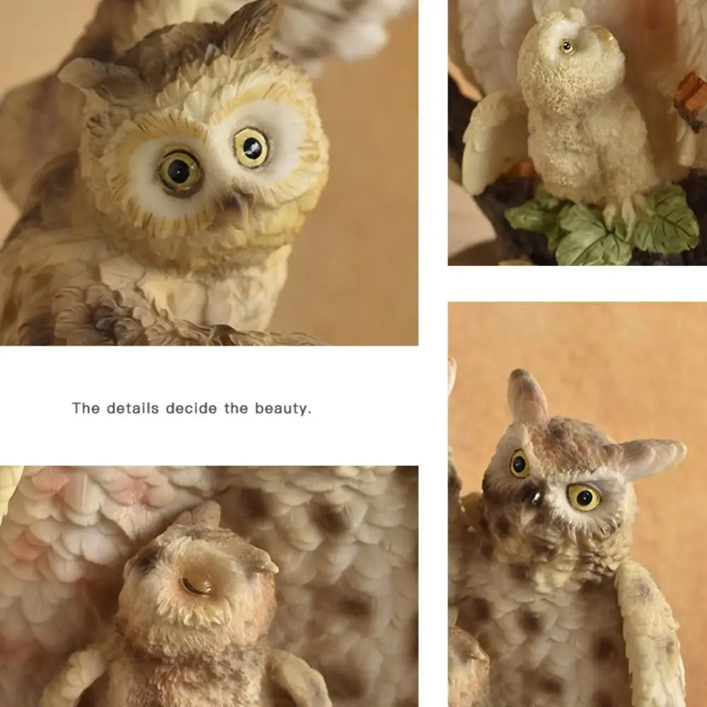 

Crafts Resin Owl Ornament Creative Waterproof Animal Statue Cute Simulated Miniature Figurine Sculpture Flowerpot