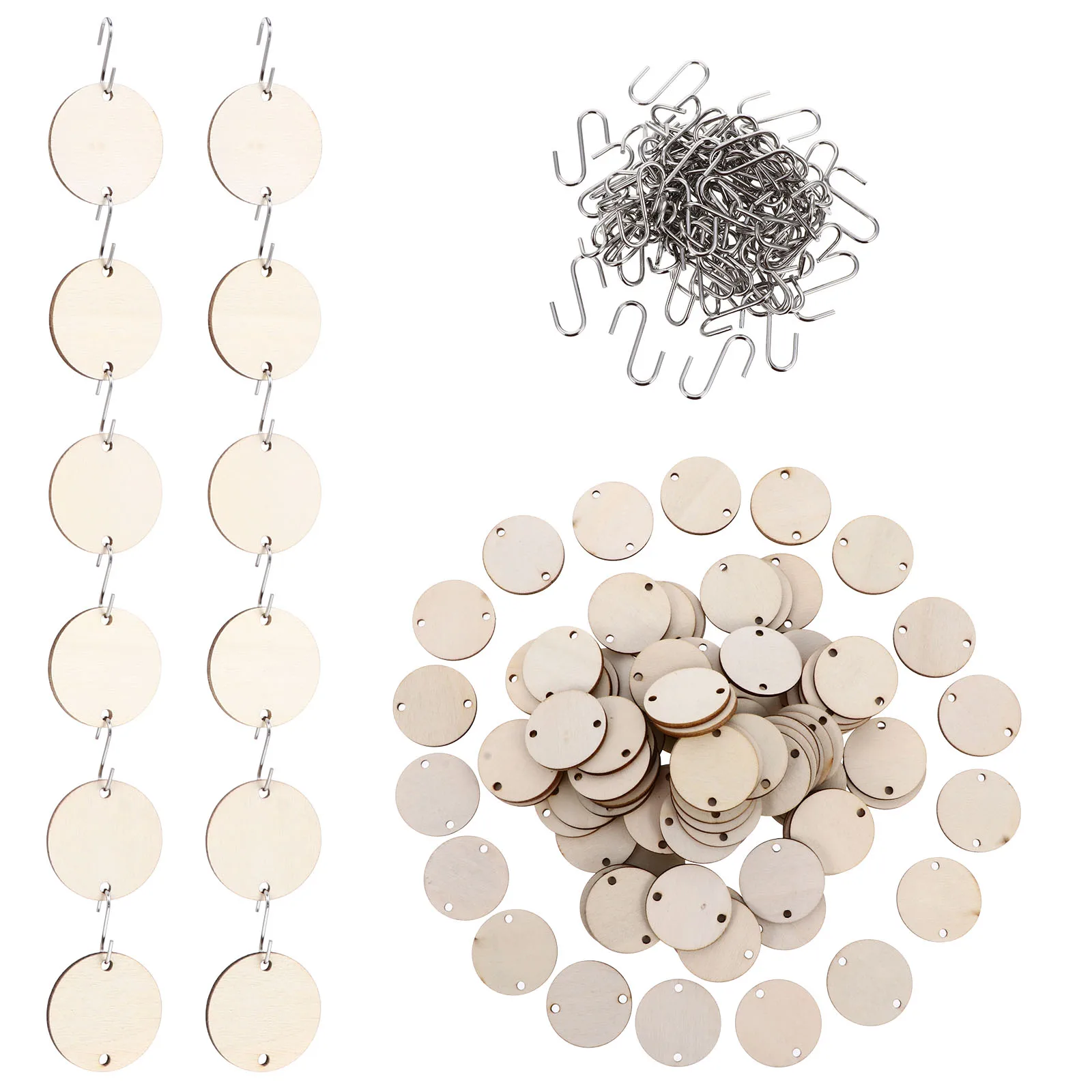 

DIY Hanging Wood Chips Pendant Wooden Cutouts Decor Slices Craft Supplies Sewing Accessories Home Festive Gifts