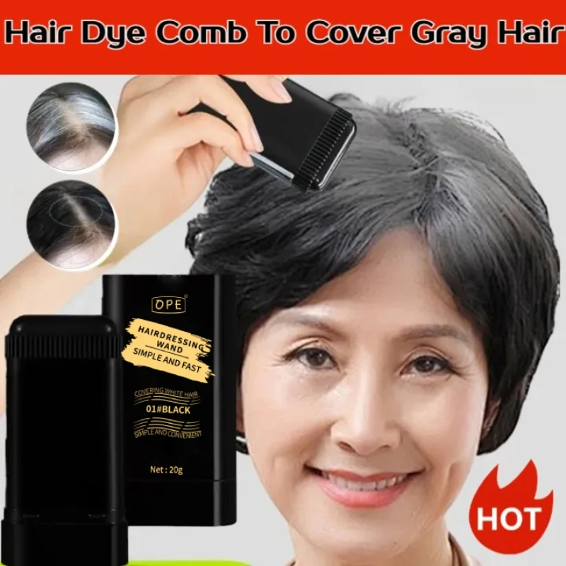 Hide Gray Hair in Seconds, OPE Quick Hair Dye Comb Waterproof Suitable for All Hair Types Home Use