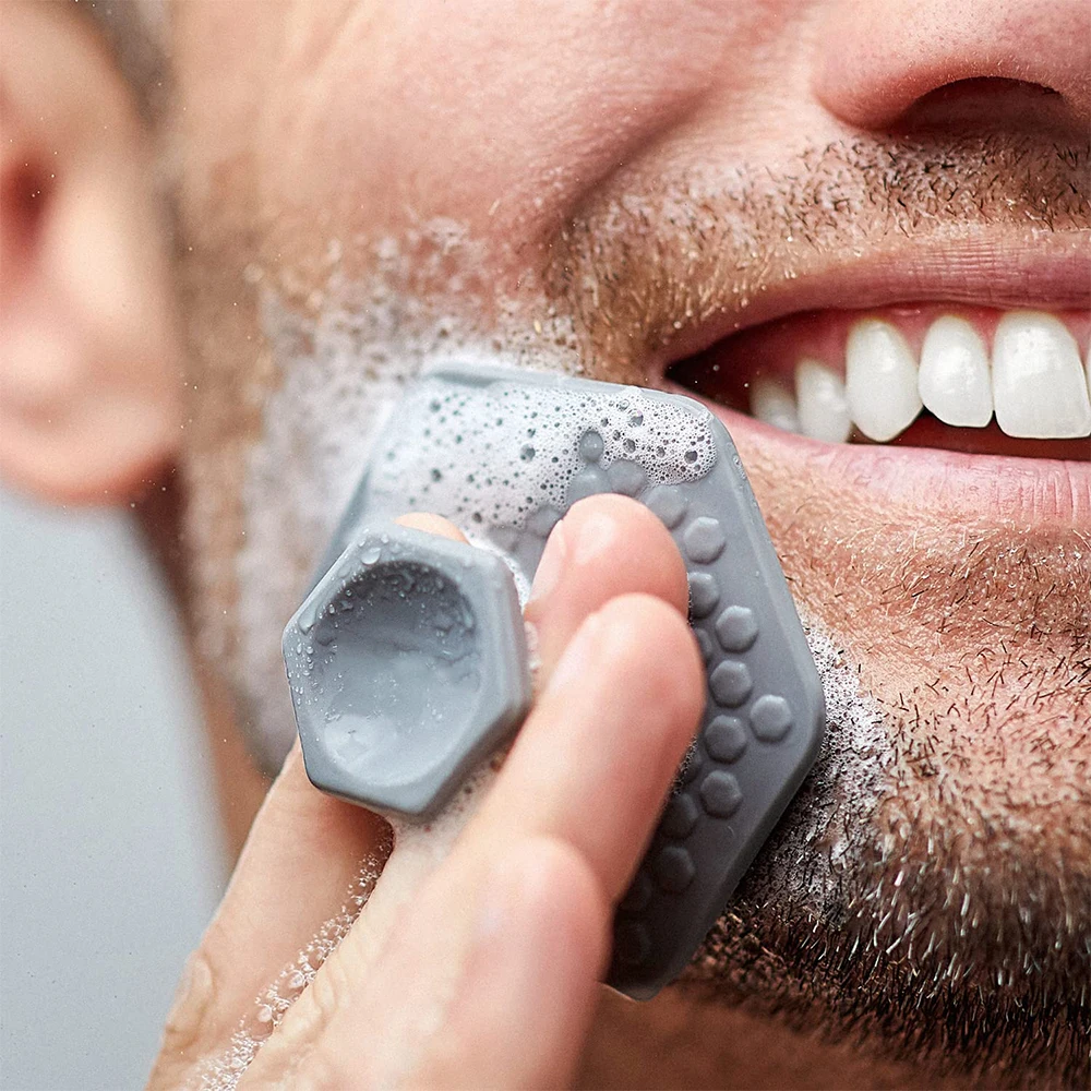 

Facial Cleansing Silicone Brush Scrub Exfoliating Unisex Beard Brush Massage Skin Care Miniature Face Deep Clean