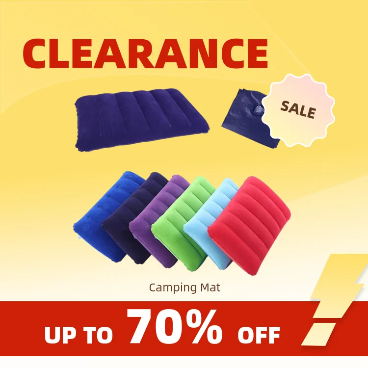 Clearance_47x30cm Air Cushion Pillows Outdoor Camping Sleep Cushion Folding Square lnflatable Pillows Travel Backrest Plane Head