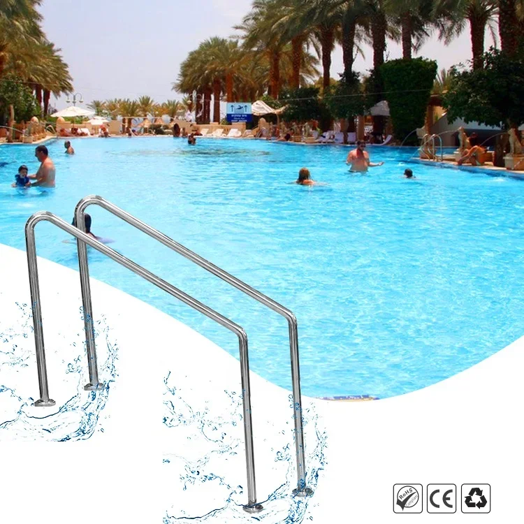 Pool Escalators 304 Stainless Steel Handrail Safety Channel Customized Handrail Ladder High Quality Underwater Pool Ladder
