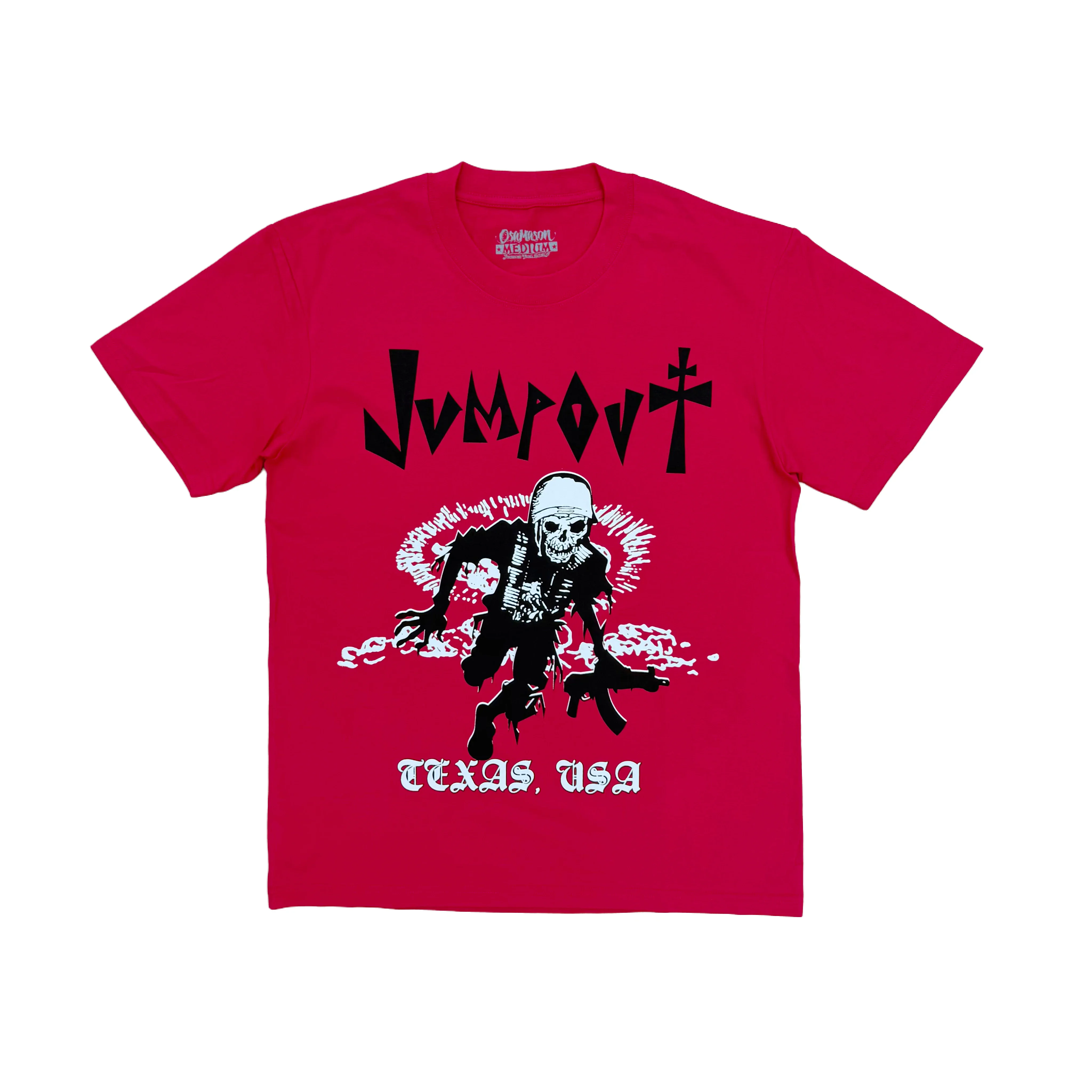 New Men Red Belasco  OSAMASON Black Texas Skull T Shirts T-Shirt Hip Hop Skateboard Street Cotton T-Shirts Tee Top Opium E158
