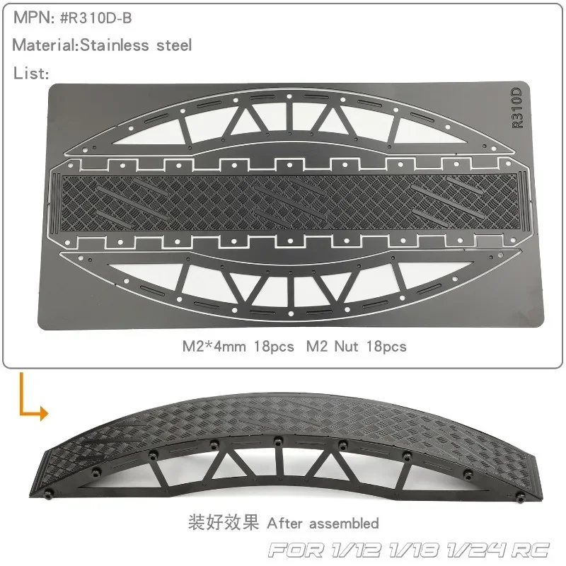 RC Car Obstacle Ramp Stainless Steel Bridge Model for 1/12 1/18 1/24 1/30  Rc Car Crawler Climbing Scene Prop