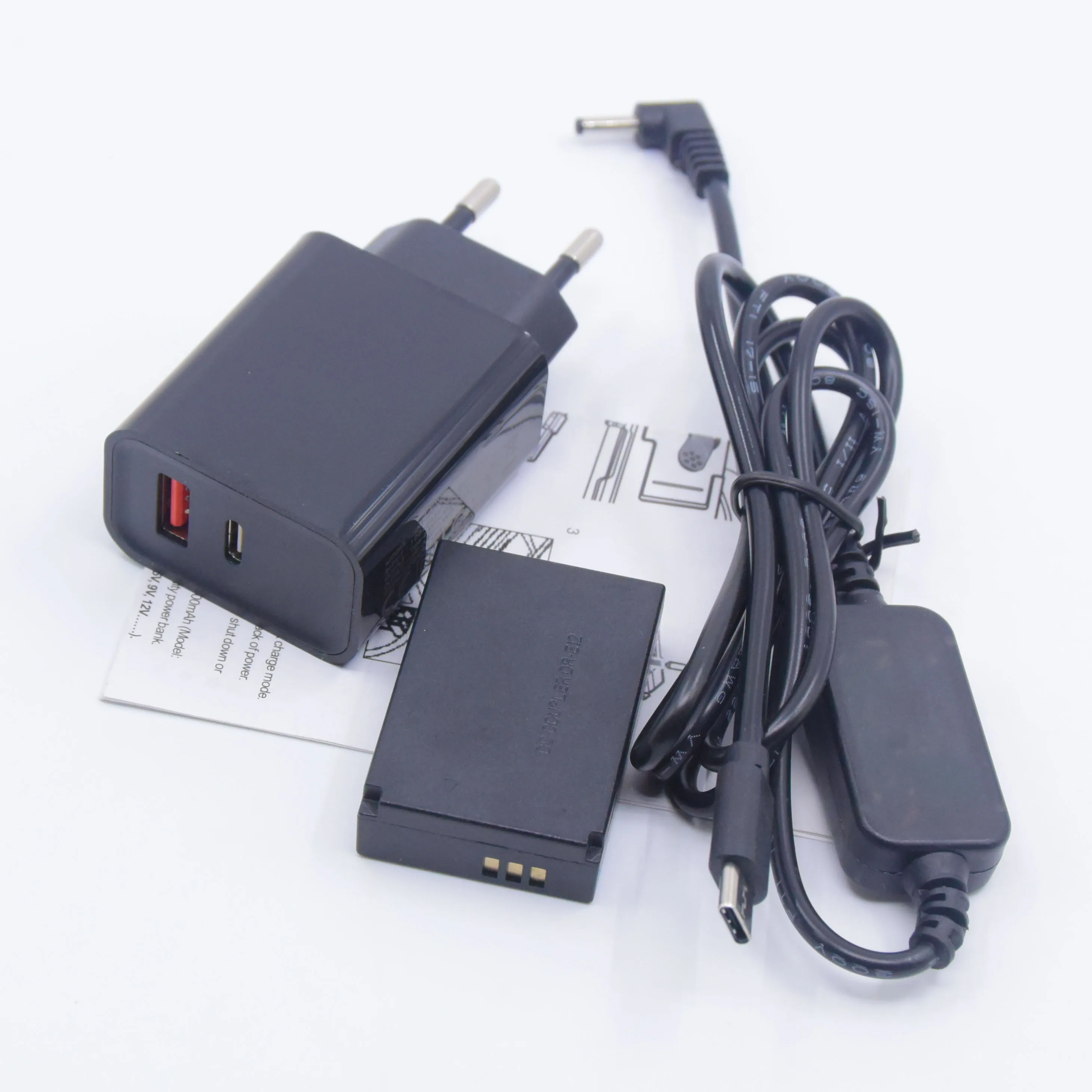 USB Type C Power Cable PD Charger With DR-E12 DC Coupler LP E12 Dummy Battery For Canon EOS-M EOS-M2 M10 M50 M100 M200 Camera