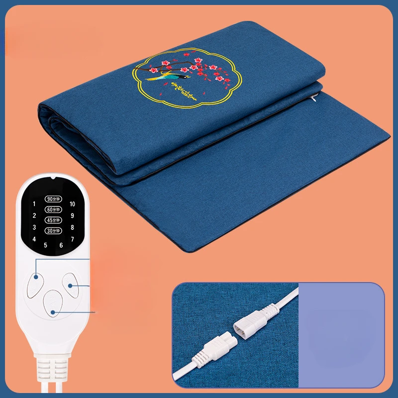 Electric Heating Mugwort Blanket Moxibustion Pad Herbal Hot Compress Mat Timer Control Warmth Bed Mattress for Comfort