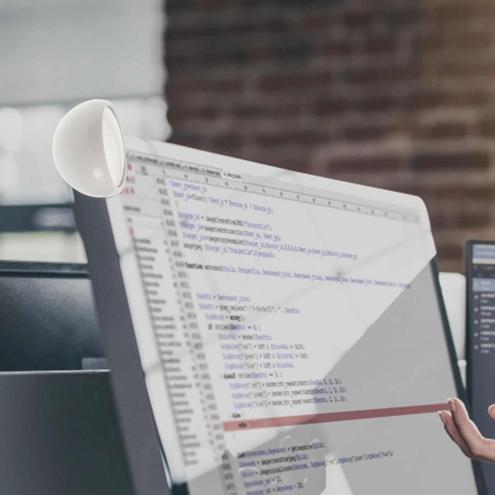 

1pc Office Rear-View Mirror For Computer Screen Desk Cubicle Surveillance Portable Desktop Monitor Mount Sticker Install Safety