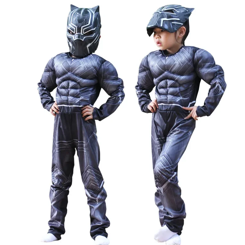 Costumes de loup-garou musculaire pour enfants, olympiques de cosplay d'Halloween, accessoires de performance scolaire, vêtements noirs, cadeaux pour enfants