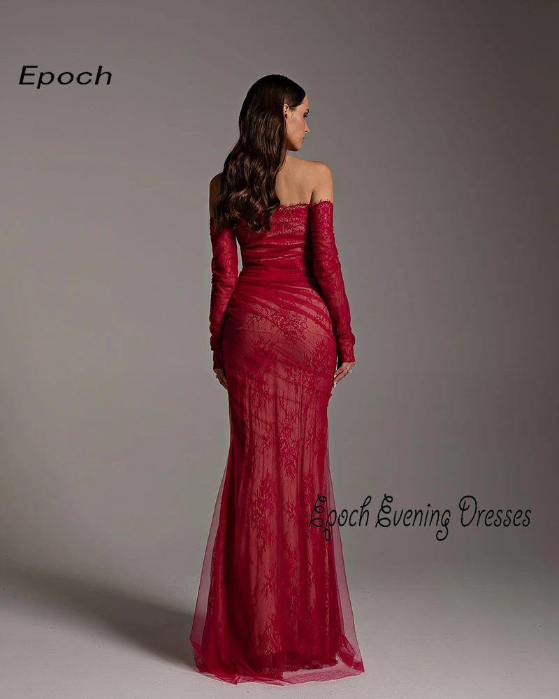 Vestido de noche de lujo Epoch, vestido de cóctel con corpiño sin tirantes de encaje hasta el suelo elegante para mujer sexy