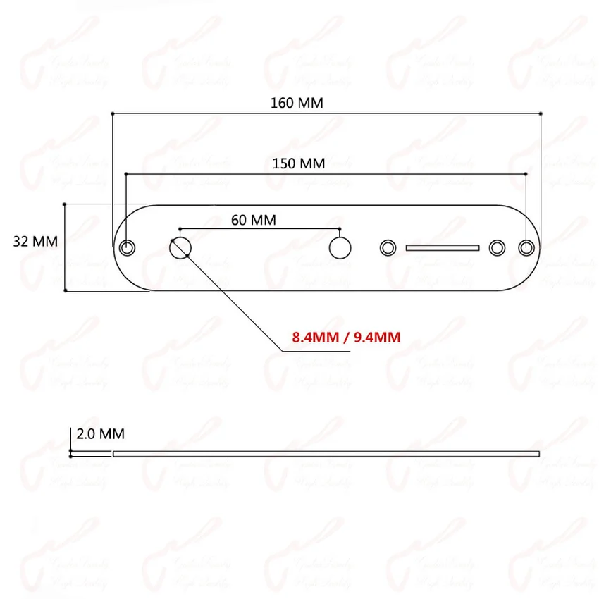 1 Piece Tele Electric Guitar Control Plate  8.4MM/9.4MM for CTS/Alpha Potentiometer(POT)