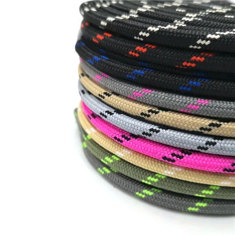 Outdoor Round Rope Hiking Shoes Laces Striped Wear Resistant Sneakers Boot Shoelaces Strings For Men And Women Sports