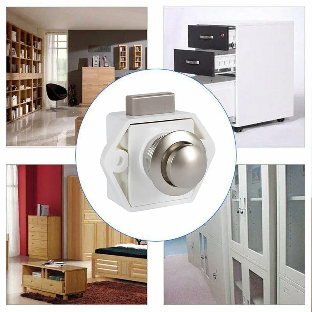 5PCS Camper Car Push Lock Diameter 20mm RV Caravan Boat Motor Home Cabinet Drawer Latch Button Locks Furniture Hardware dropship