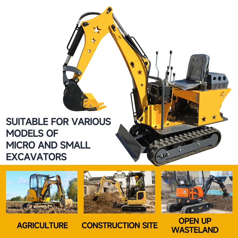 Mini Excavator Bucket 200mm Baja Kekuatan Tinggi, Aksesoris Backhoe untuk Excavator 1-3 Ton, untuk Penggalian Parit, Pemasangan Pipa, dan Lanskap