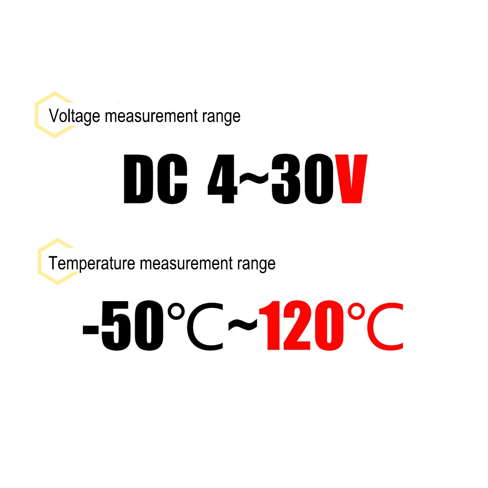 DC4-30V 100cm Digitales DC-Doppelanzeige-Voltmeter-Thermometer-Temperatursensor-Detektor mit NTC 10K 3950 Sonde – Detail 12