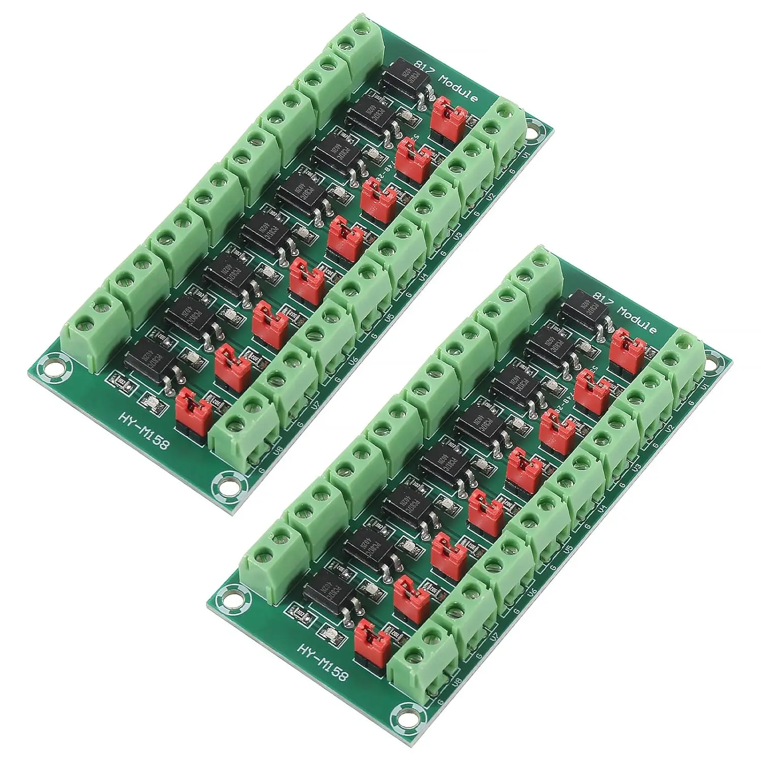 2pcs PC817 8 Channel Optocoupler Isolation Board Voltage Converter Module 3.6-30V Photoelectric Isolated Module
