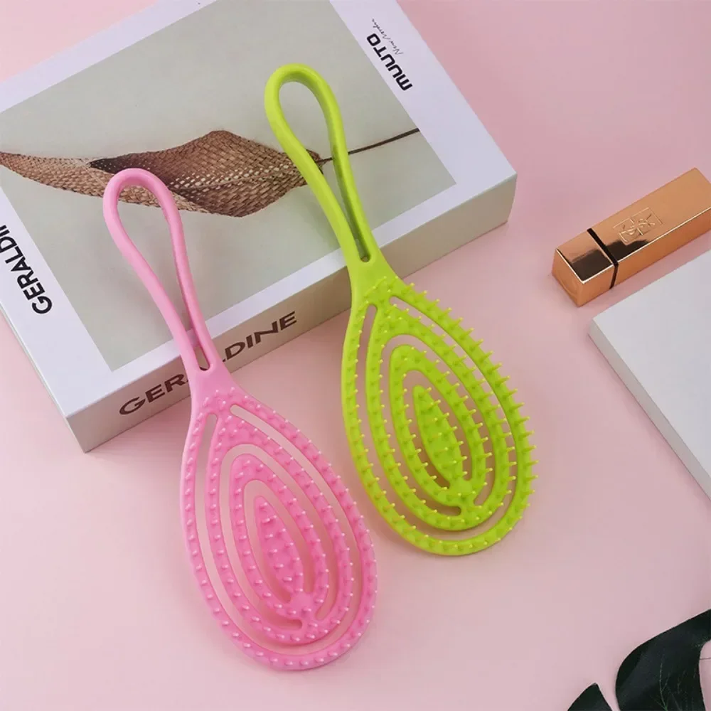 

Hollow Out Detangling Hair Brush Elastic Scalp Massage Comb Soft Hair Detangler Head Massager Wet Curly Hair Combs Styling Tools