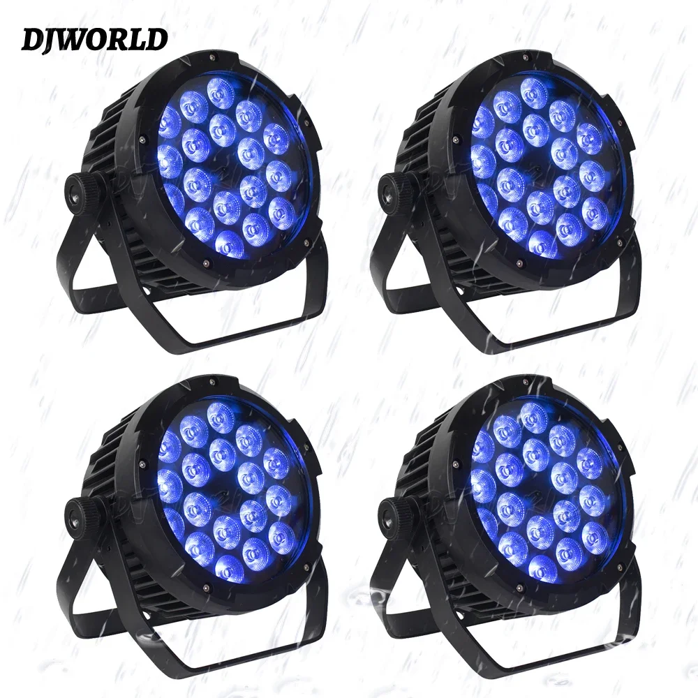 

4PCS Aluminum Led Par Dj lights 18x18W RGBWA+UV Waterproof IP65 Outdoor Stage Light DMX Professinoal Lighting Disco Party Light