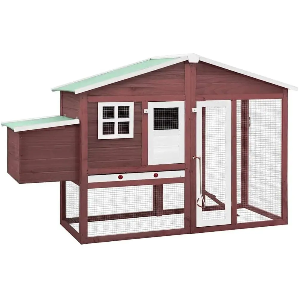 

Большой деревянный курятник 75,2x75,2x46,1 дюймов с выдвижным поддоном, устойчивый к непогоде, для содержания до 6 кур.