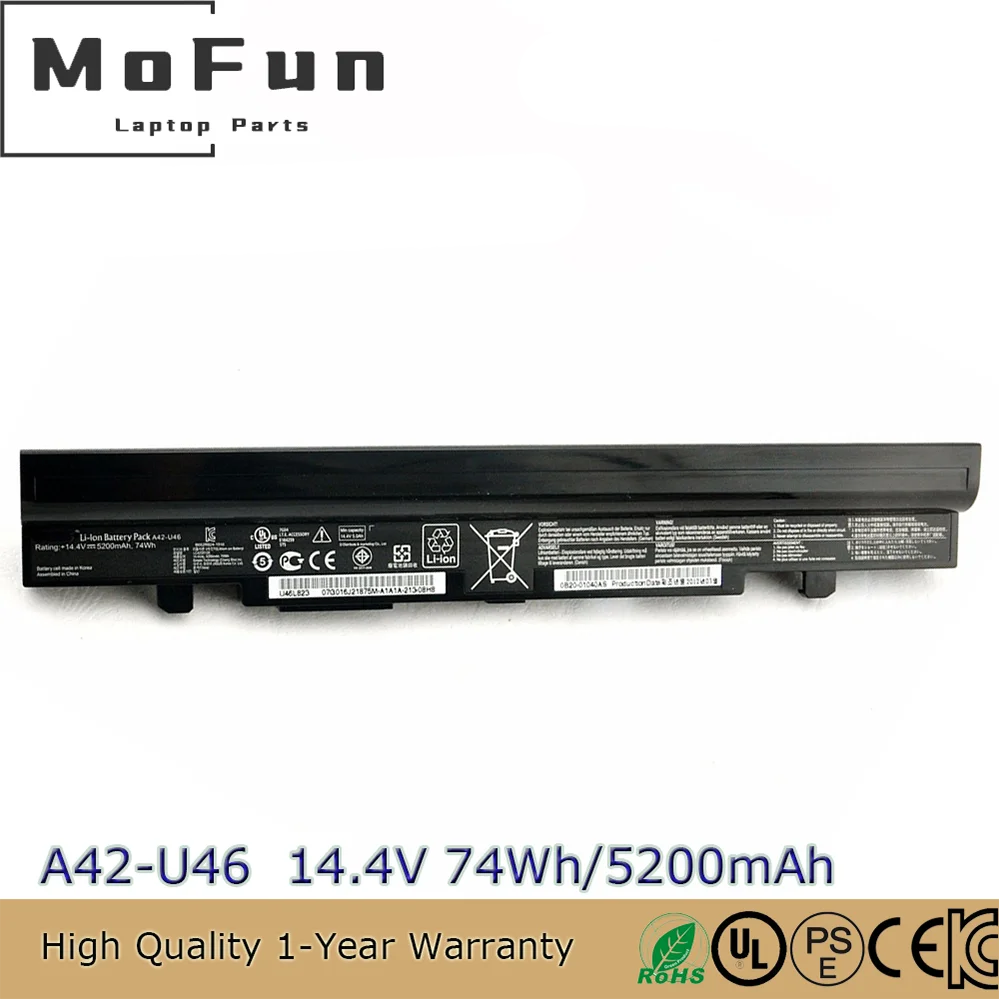 

Brand New Original A42-U46 14.4V 74Wh Laptop Battery for Asus U36JC-RX109V U46SV Series U46SD Series U46JC Series