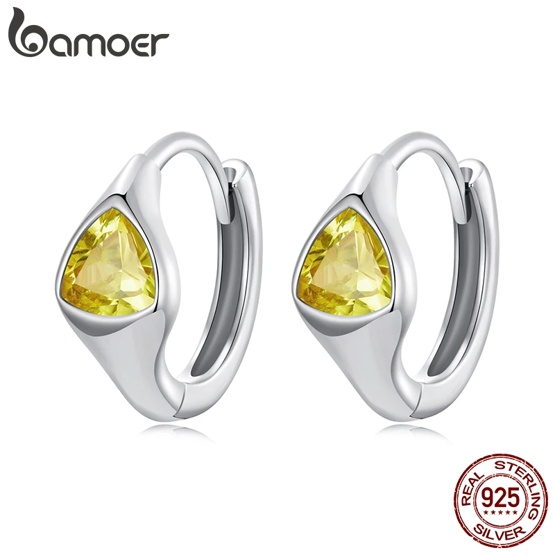 

BAMOER 18-каратное позолоченное металлическое массивное кольцо для женщин, модные серьги из стерлингового серебра 925 пробы, ювелирные изделия в подарок BSE1137