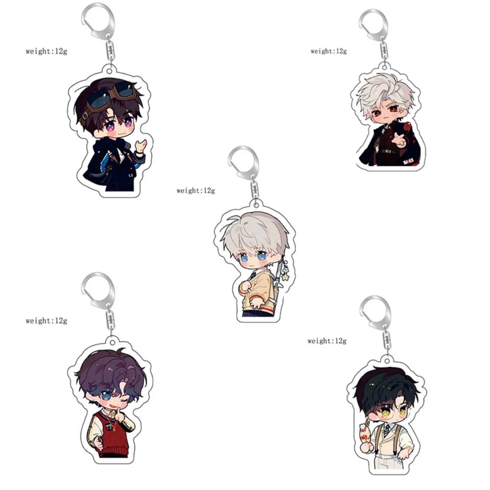 Game Love and Deepspace Acrylic Keychain Figure Xavier Zayne Rafayel Sylus Caleb Cute Keyring Backpack Accessories Ornament