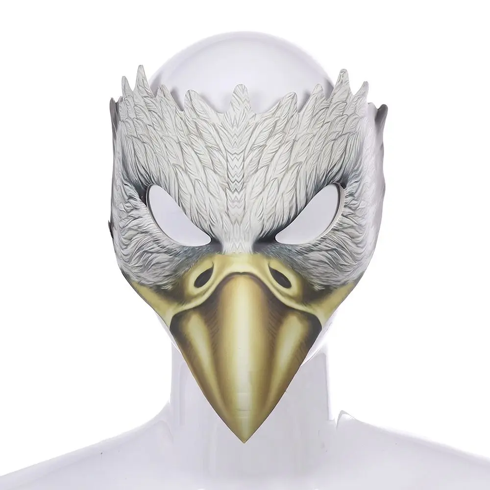 

PU Leather Halloween Eagle Mask Handmade Full Face Animal Cosplay Mask Funny with Elastic Belt Masquerade Face Masks