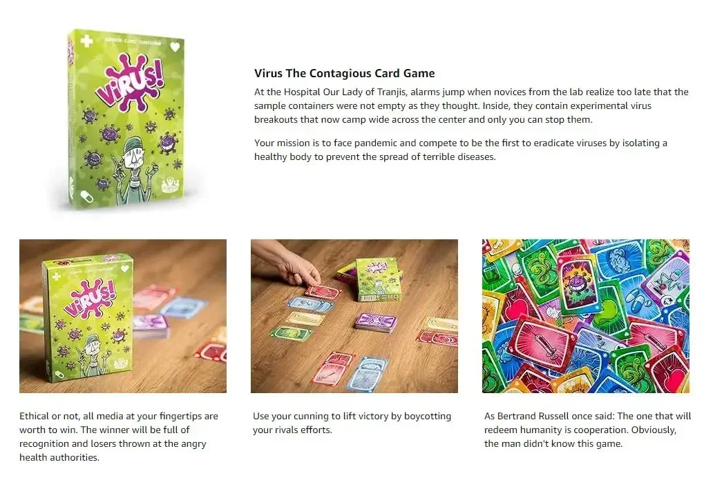 Virus Board Game The Contagiously Fun Card Games Spanish English French VersionParty Game for Fun Family Game