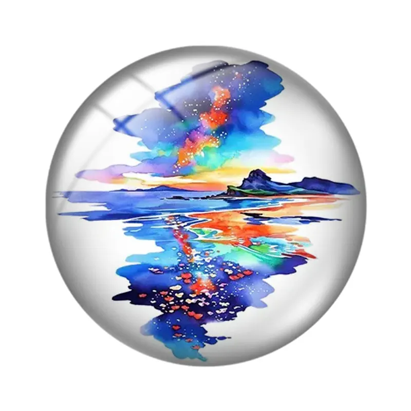 Starlit Beach 12/18/20/25mm glass cabochon  bracelet pendant rings for jewelry demo earrings back Making findings
