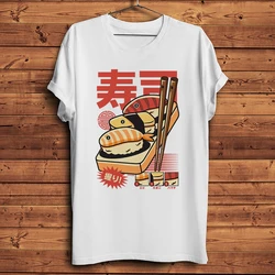 Funny Takoyaki Nigiri Sushi Ramen Burger Pizza Amusing Tshirt Men Casual Short T Shirt Unisex Streetwear Tee Breathable Print