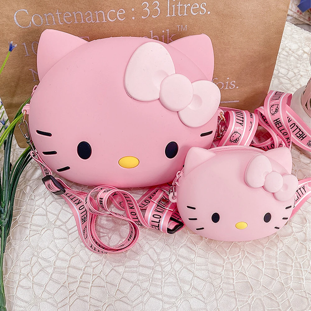 11cm i 19cm Hello Kitty torba Crossbody dla kobiet Kawaii torba podróżna 3d torba na ramię mała torebka do przechowywania telefonu prezenty