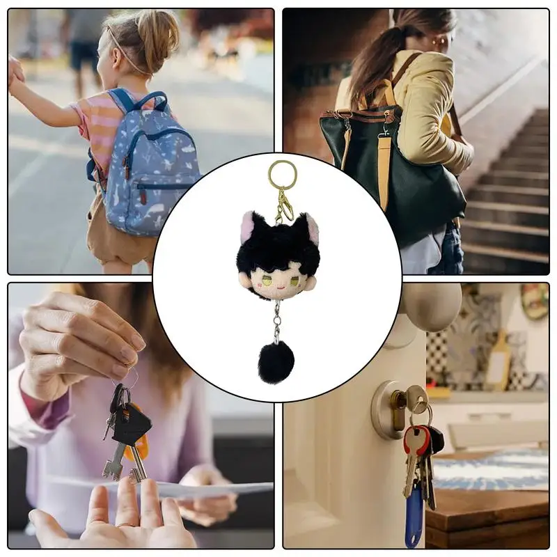 Doll Keychain Game Plush Doll Keyring Plush Backpack Pendant Cute Squeaky Doll Keychain Charm Pendant For Girlfriend