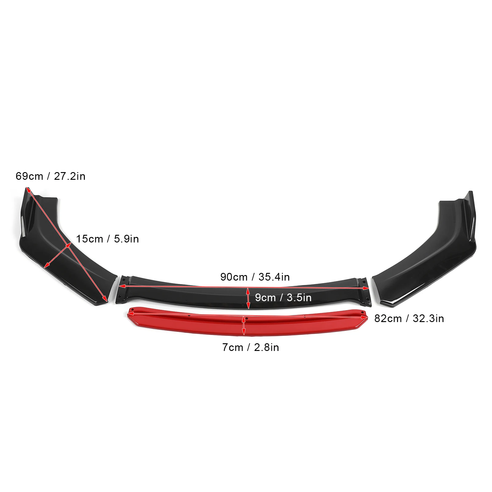 Universal Front Bumper Lip Spoiler Chin Body Kit  PP Auto Car Exterior Aerodynamic Parts Bumper Diffuser Front Spoiler