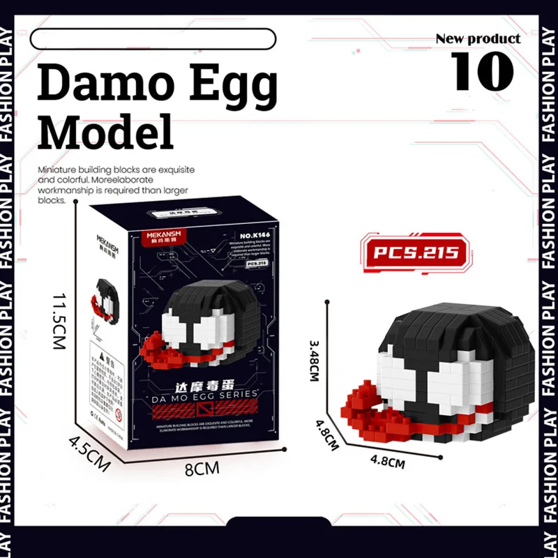 SuperHero Damo Egg Model Building Blocks Anime Figure Spider Man Dead Attendant Image Dolls Children Puzzle Assembly Toy Bricks