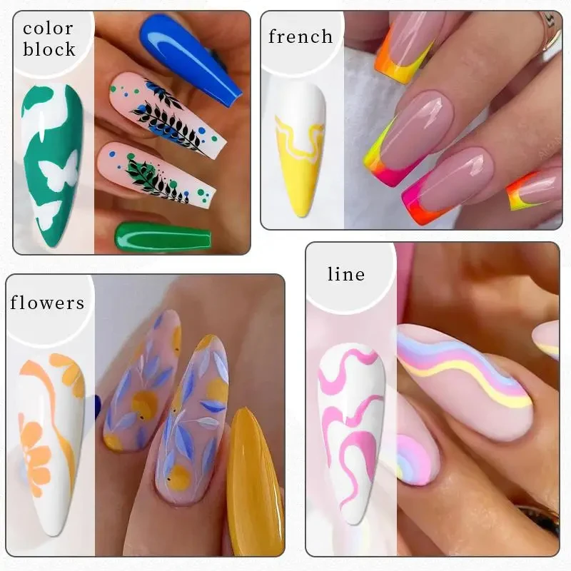 1set Nail Art dessin stylo Graffiti ongles acrylique stylo peinture imperméable ligne stylo DIY 3D abstrait ligne Nail Art beauté outils manucure