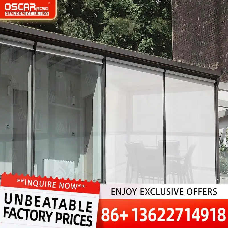 الجملة مخصص في الهواء الطلق مصراع الأسطوانة الكهربائية يندبروف واقية من الشمس الأسطوانة أعمى لحديقة مطعم فناء المتداول أعمى