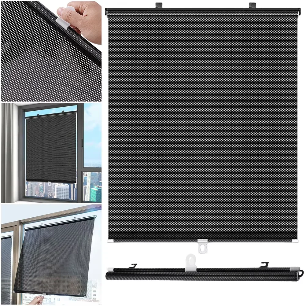 Nail-free Roller Blinds Suction Cup Sunshade Blackout Curtain Car Bedroom Kitchen Office Window Sun-shading Curtains