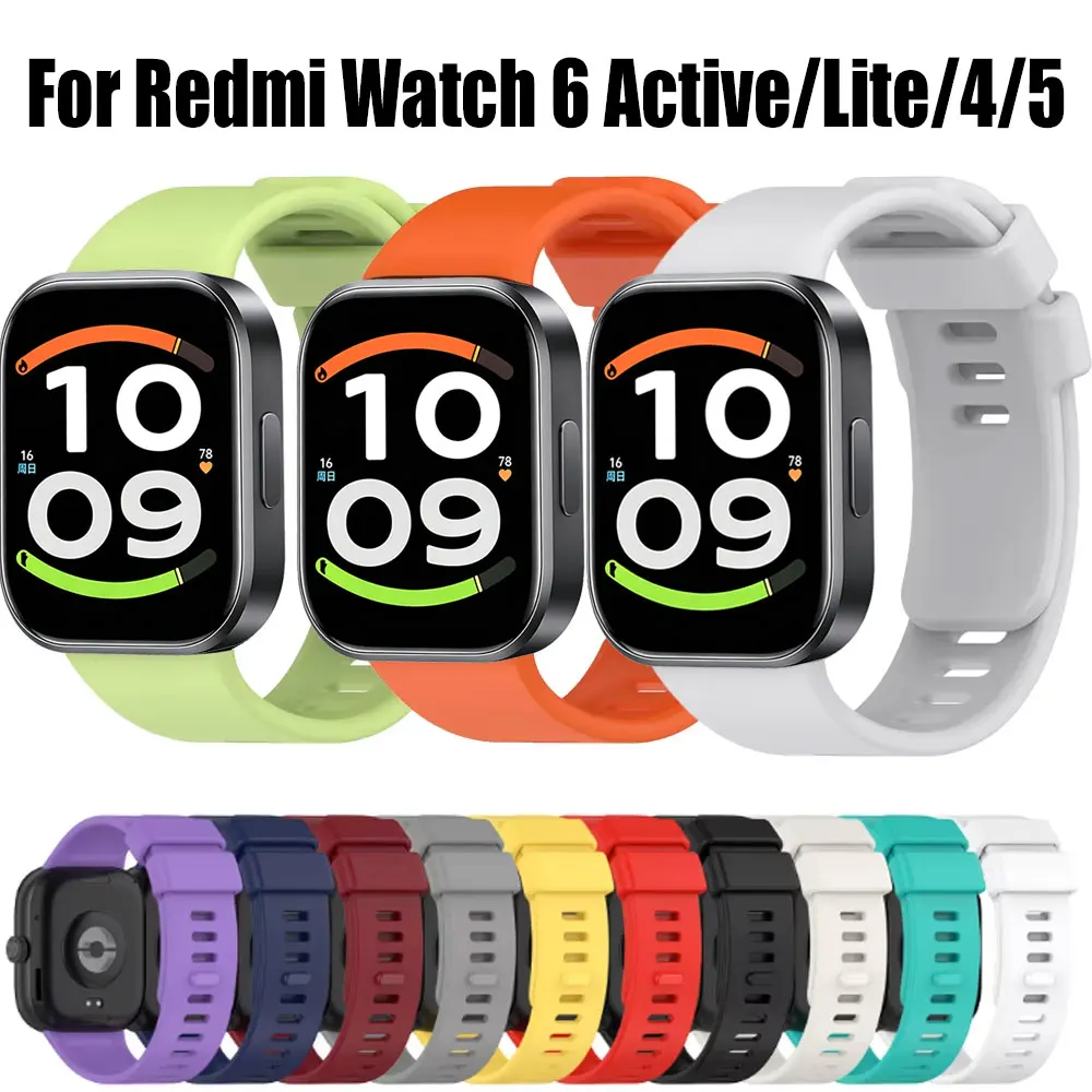 Silicone Band For Redmi Watch 6 Active/6 Lite Strap Watchband For Redmi Watch 4 5 6 Mi Band 8pro 9pro 10pro Sport Bracelet