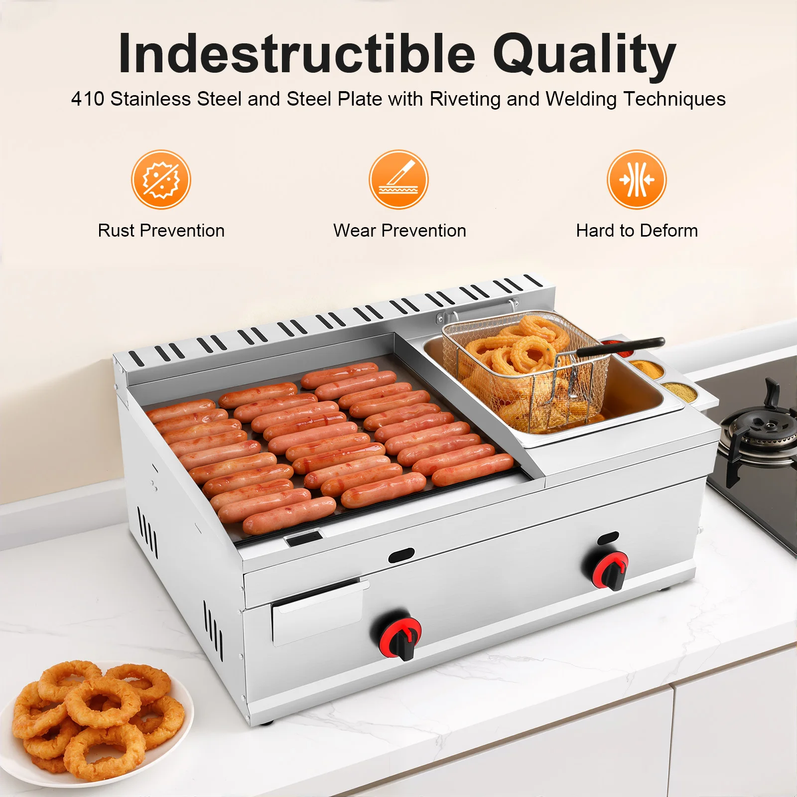 

Коммерческая фритюрница из нержавеющей стали, духовное распределение тепла, большая емкость 6 л, многофункциональная для выпечки/гриля/фришения