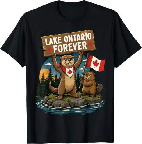 Ontariosee - Vintage Herren Damen 70er 80er Grafik Retro Lustiges T-Shirt Ontariosee Forever EST.1656 Weiches Baumwoll-T-Shirt Neuheit – Detail 30