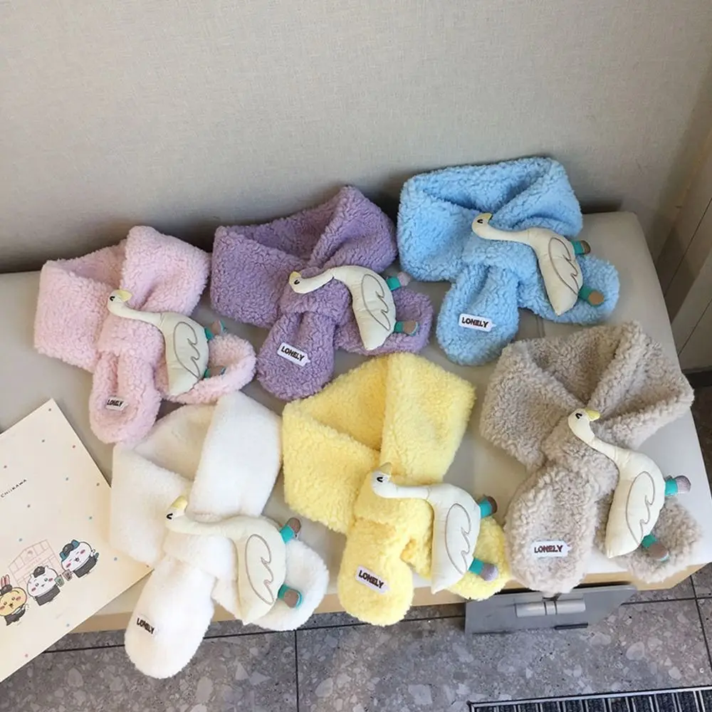 Moda quente crianças cachecol de inverno grosso pescoço mais quente macio bonito cordeiro velo cachecol bebê meninos meninas