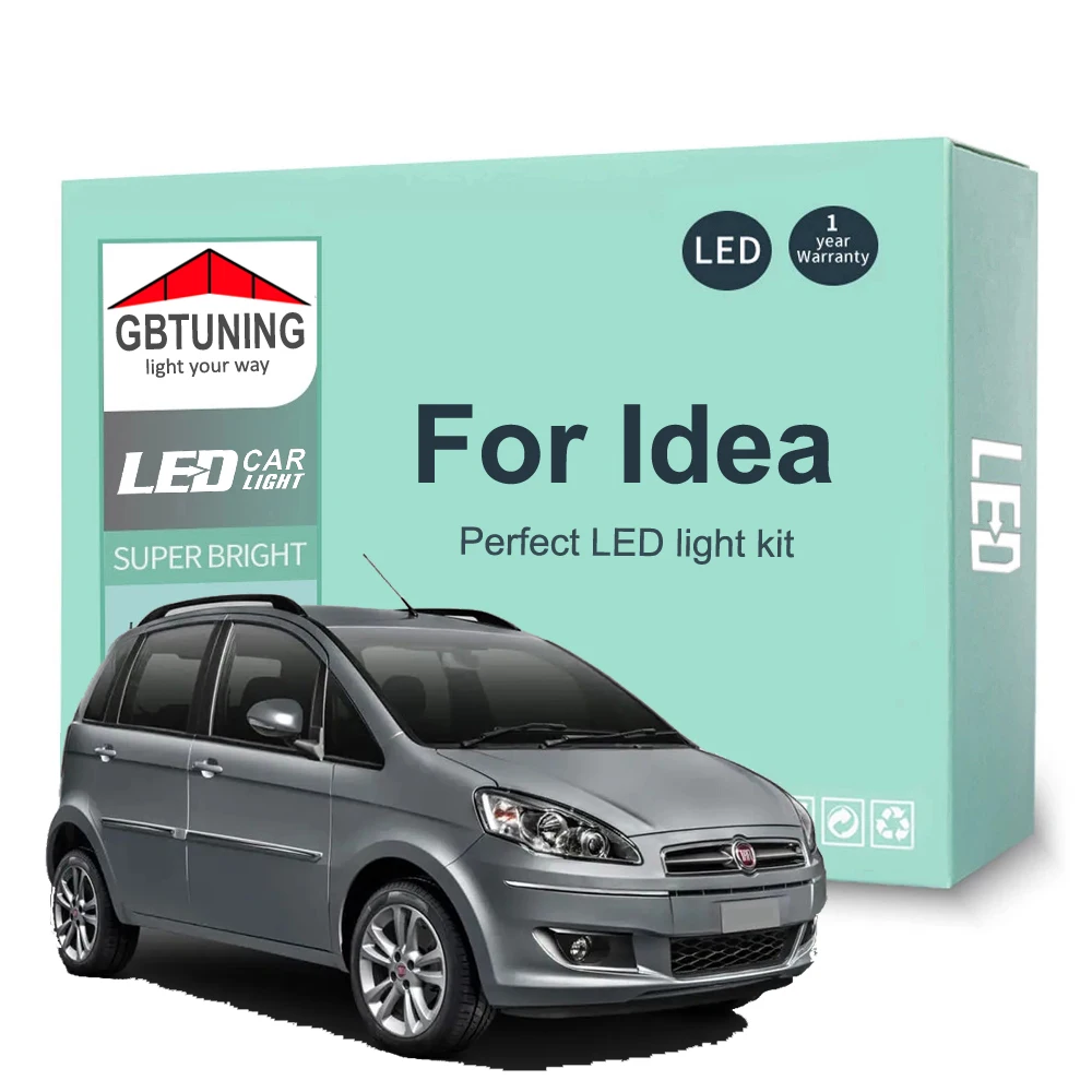 10 pçs led kit de lâmpada interior para fiat idéia 2003-2008 2009 2010 2011 2012 carro leitura cúpula tronco veículo lâmpada interior canbus