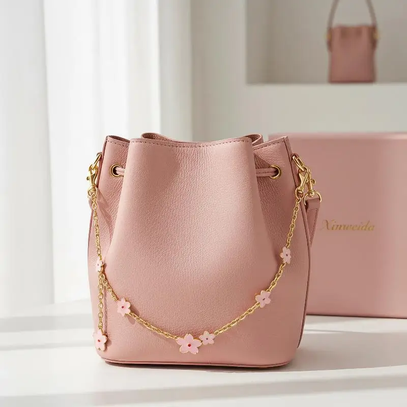Bag Chain Extender Pink Cherry Blossom Floral Design Durable for Women's Travel Handbags Tote Bags Strap Length Extension Parts