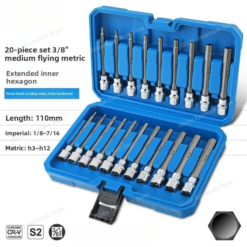 20PCS Socket Wrench Tool Set 3/8