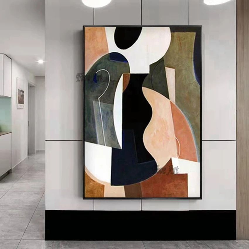 Pintura al óleo hecha a mano, lienzo de arte para pared, pinturas al óleo, arte abstracto, decoración del hogar, cuadros decorativos