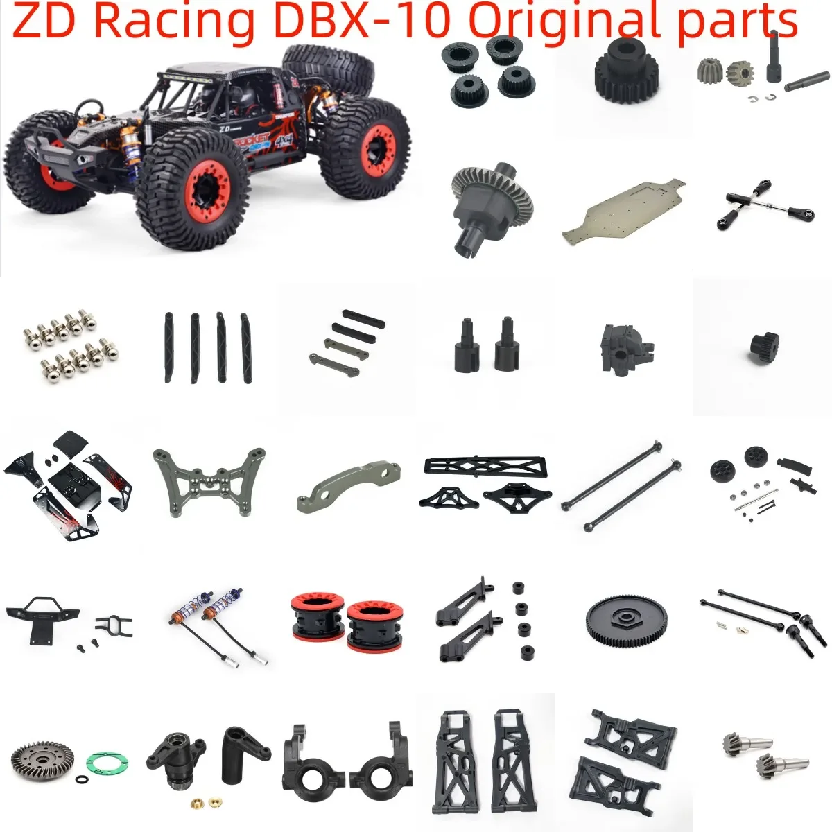 ZD Racing DBX-10 DBX10 RC Model Car Parts Shock Absorber Differential Swing Arm Tie Rod Drive Shaft Hub Cup Motor Gear BOX Etc1