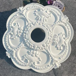 PU Polyurethane Foam Material French Carved Lamp Panel Imitation Plaster Lamp Holder Ceiling Lamp Crystal Lamp Decoration