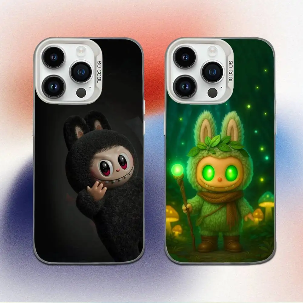 

Cute L-LabuBUS Phone Case For iPhone 16,15,14,13,12,11,Mini,Pro,E,MAX White Candy Matte Shockproof Cover