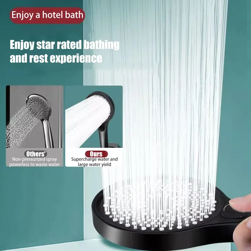 Large Screen 3-Speed Portable Shower Head Set for Bathroom, Shower Accessories Douche Shower set Shower curtain Showerhead Bath