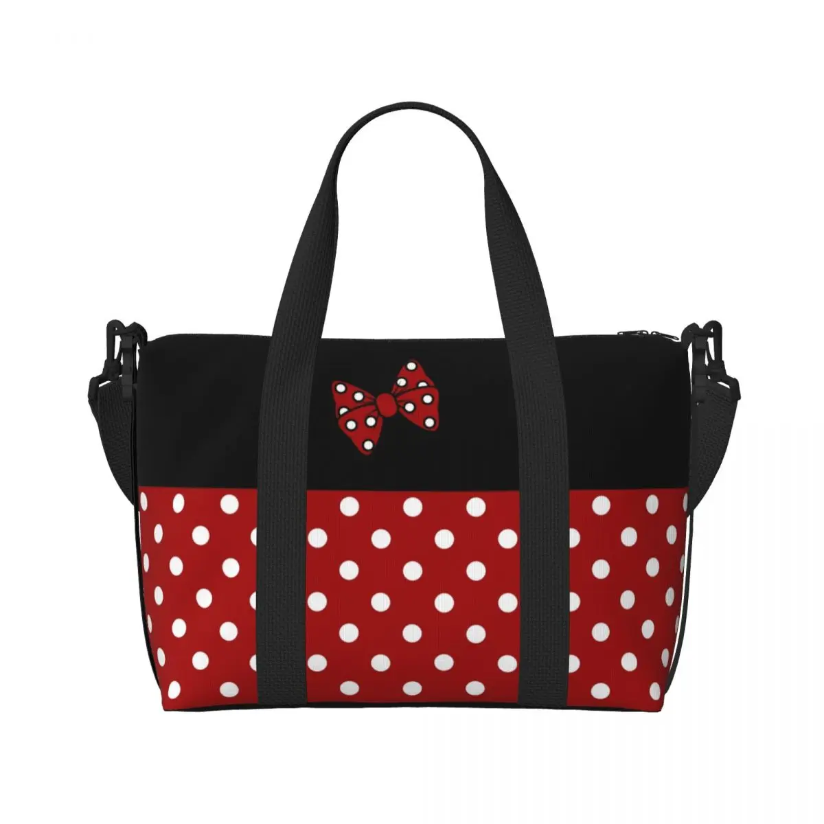 Custom Diy Cute Cartoon Mickey Minnie Mouse Character Grocery Tote Shopping Bag Women Large Capacity Beach Gym Travel Bags