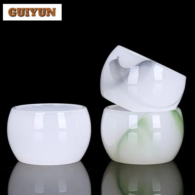 

60 мл Стеклянная чашка для мытья чернил, одна персональная чайная чашка, зеленая цветная глазурь, дегустационная чаша для чая, чашка для воды, набор для питья кунг-фу